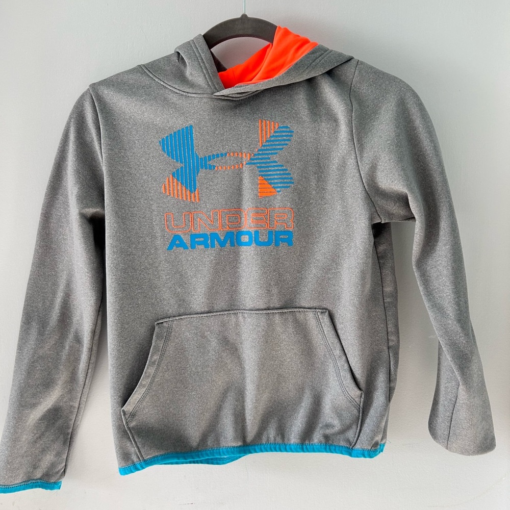 Under Armour Gray and Orange Sweatshirt Hoodie